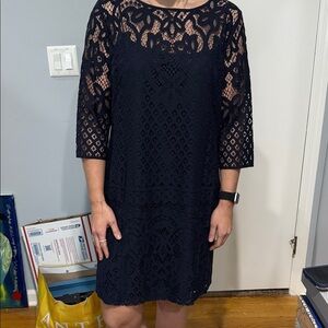 LOFT Navy Lace Dress